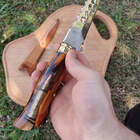 Faca Artesanal Para Caçar Javali Javalizeira Churrasco Cabo H