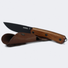 Faca Ax Borba Carb 5" Com Cabo Em Madeira E Bainha  - Preta -