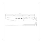 Faca Chef 8 Century Preto Lamina De Aco Inox E Cabo De Polica