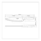 Faca Chef 8 Plenus Preto Lamina De Aco Inox E Cabo De Polipro