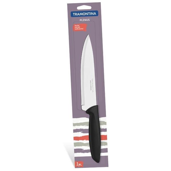Faca Chef 8 Plenus Preto Lamina De Aco Inox E Cabo De Polipro