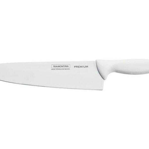 Faca Chef 8 Premium Branco Lamina De Aco Inox E Cabo De Polip