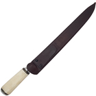 Faca Churrasco 11 Pol Aço Carbono Bainha Couro Cabo De Osso