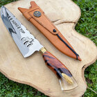 Faca Churrasco 9” Partial Tang Inox 420c Cabo Híbrido Madeira