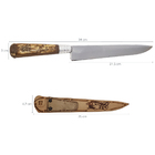 Faca Churrasco Aço Carbono Cabo Desenhado Bainha Couro 9''