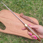 Faca Coqueiro Estreita Artesanal 3mm Full Tang 8 Aço Carbono