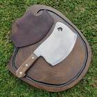 Faca Cutelo Artesanal Elmo Aço Alemão Inox 420c 7 Polegadas