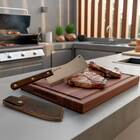 Faca Cutelo Gourmet Com Furo Aço Inox 19cm X 6cm C/ Bainha