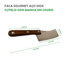 Faca Cutelo Gourmet Com Furo Aço Inox 19cm X 6cm C/ Bainha