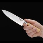 Faca De Chef 16cm Böker Damast Olive Com Cabo Em Madeira E Lâ