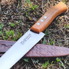 Faca De Churrasco Coqueiro 7'' Aço Carbono Bainha De Couro