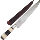 Faca De Churrasco N10 Aço Carbono Cabo De Chifre Osso Bainha