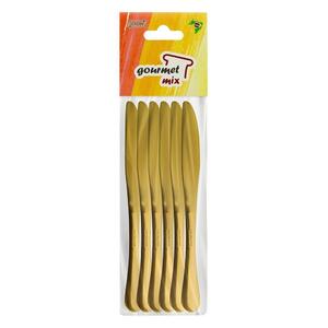 Foto de Faca De Mesa Elite Glamour Dourado 6 Peças Gourmet Mix