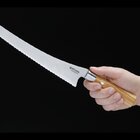 Faca De Pão Böker Damast Olive 23cm Com Cabo Em Madeira E Lâm