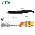 Faca De Pão Cerâmica Myvit 6 Polegadas Lâmina Preta 4 Núcleos