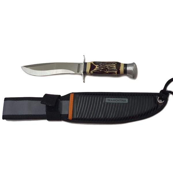 Faca Esporte Outdoor Tramontina 5' Em Aço Inox Com Bainha Pre