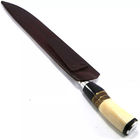 Faca Gaúcha Churrasco 8" Inox Cabo Curvo Chifre Madeira Osso