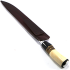 Faca Gaúcha N° 10 Aço Inox Cabo Curvo Chifre Madeira Osso