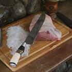 Faca Gaúcha N° 10 Aço Inox Cabo Curvo Chifre Madeira Osso