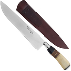 Faca Gaúcha N° 10 Aço Inox Cabo Curvo Chifre Madeira Osso