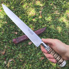 Faca Gaúcha Para Churrasco 10'' Cabo Rabo De Tatu Aço Carbono