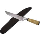 Faca Hickmann 8'' Aço Inox Cabo De Osso Bainha Couro E Pelo