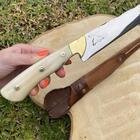 Faca Língua De Chimango 12" Aço Inox 420c 4mm Cabo De Chifre