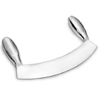 Faca Meia Lua Mezzaluna Para Temperos Em Inox