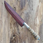 Faca N 5 Aço Inox Cabo Rabo De Tatu E Bainha Couro Churrasco