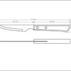 Faca Para Churrasco 4 Polywood Castanho Lamina De Aco Inox E