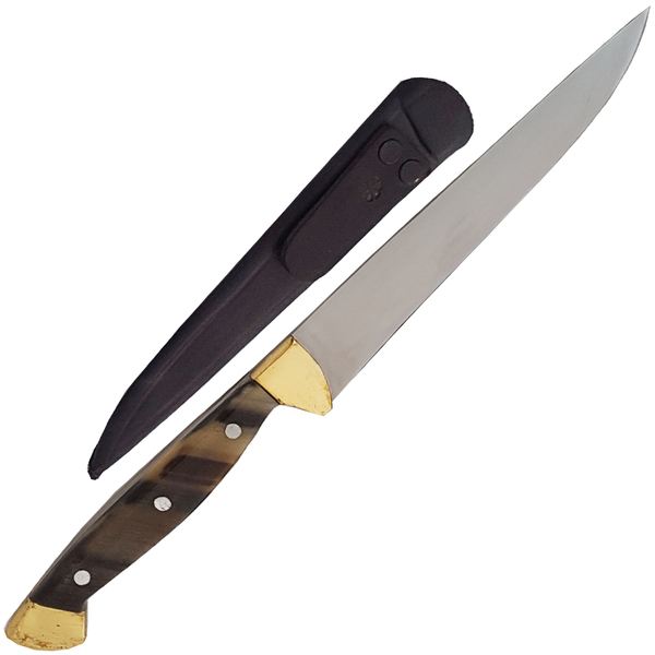 Faca Peixeira Artesanal 5'' Aço Inox Cabo De Chifre E Metal B