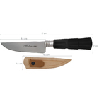 Faca Pequena 4'' Inox Cabo Torneado De Chifre Bainha Couro