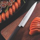 Faca Yanagiba 9 Sushi Silver Marrom Lamina De Aco Inox E Cabo