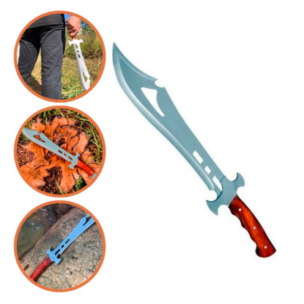 Facão Aladim Militar Selva Campo Sítio Pesca Caça Anatômico F