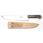 Facão Lavoura Faca 12'' Aço Carbono Cabo Chifre Bainha Couro