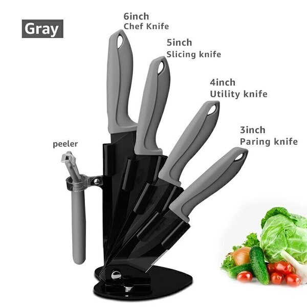 Facas De Cozinha Myvit Facas De Cerâmica Com Suporte 6 Peças