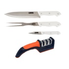 Facas E Garfo Trinchante Western 3 Peças Com  Afiador De Faca