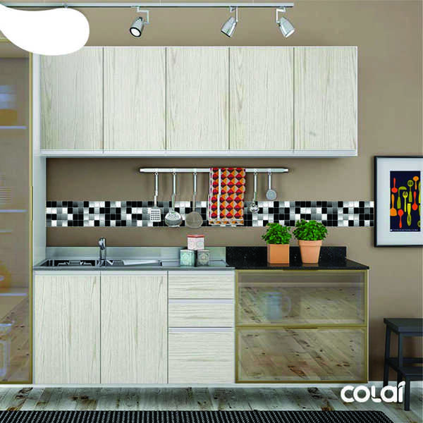 Faixa Adesiva Cozinha Banheiro Pastilhas Sombra Preta 10m