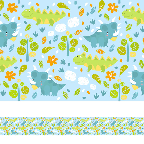 Faixa de Parede Dinossauro Dino Baby 3mx15cm