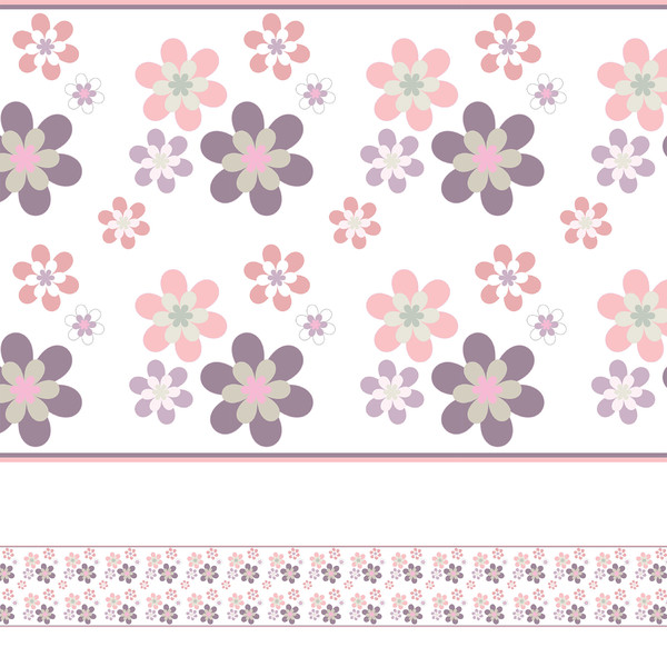 Faixa de Parede Floral para Quarto de Menina 5mx10cm