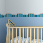 Faixa de Parede Infantil Lapis de Cor Onda Azul 5mx10cm