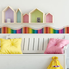 Faixa de Parede Infantil Lapis de Cor Onda Colorida 10mx10cm