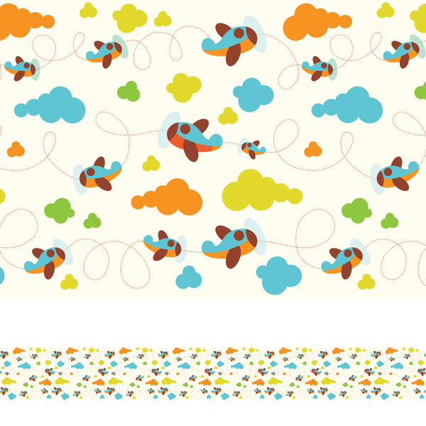 Faixa de Parede para Quarto de Menino Aviões 3mx15cm