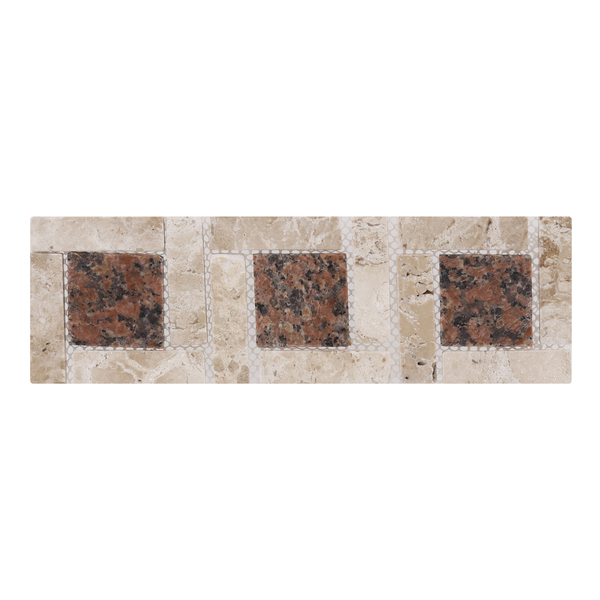 Faixa Piso Mármore Acetinado Caracol Rosso Verona 9,5x29,5 Forti Marmi