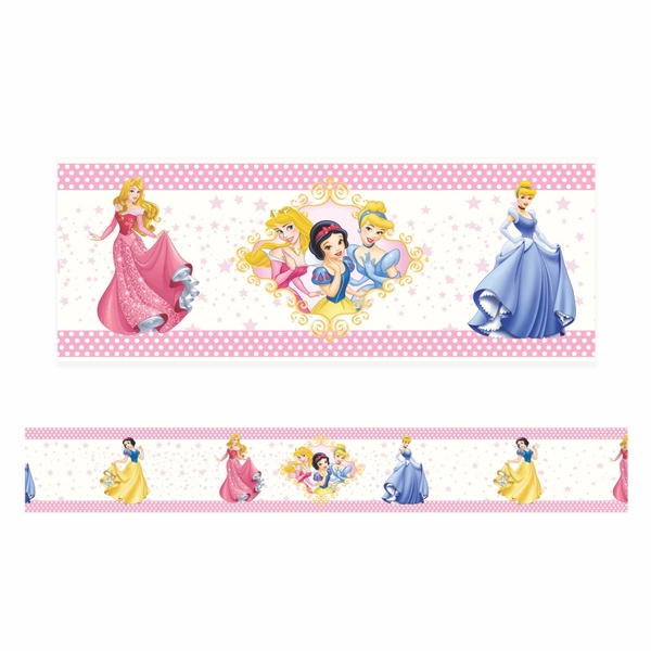 Faixa Decorativa Auto-adesiva Tamanho 120x15cm Tema Princesas