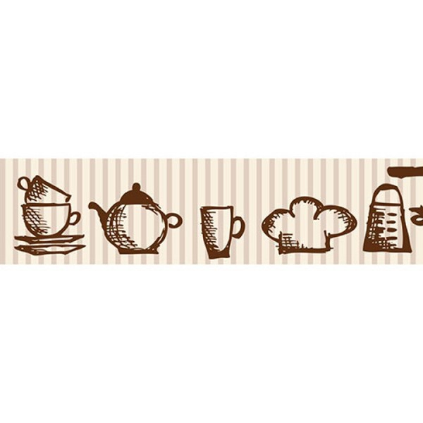 Faixa decorativa - Border Cozinha - 742 Marrom