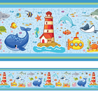Faixa Decorativa De Parede Infantil Fundo Do Mar 15cmx3m