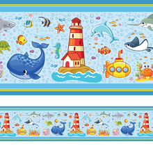 Faixa Decorativa De Parede Infantil Fundo Do Mar 15cmx3m