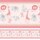 Faixa Decorativa de Parede Safari Menina 5mx10cm