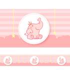 Faixa Decorativa Infantil Elefante Rosa Com Estrelas
